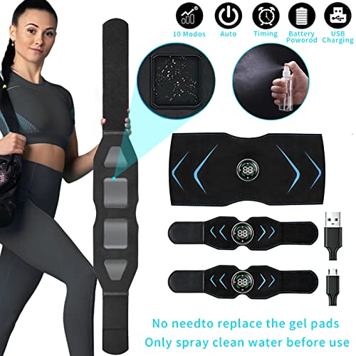 ABS Stimulator Toning Belt,Ab Machine Muscle Toner,Abdominal Training Belt Workout Portable Fitness Equipment Office Home for Abdominal Arm & Leg 10 Modes 39 Intensity Levels No Gel Pads