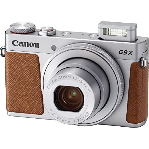 Canon PowerShot G9 X Mark II Digital Camera (Silver) (1718C001), 64GB Card, NB13L Battery, Corel Photo Software, Card Reader, Soft Bag, Flex Tripod, Hand Strap + More