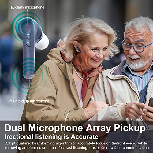 Hearing Aids for Seniors and Adults Rechargeable with Noise Cancelling, Digital Personal Sound Amplification Products Devices with Noise, Cancellation with Masks and Glasses for Tangsonic(Black)