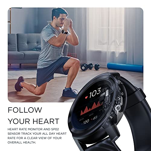 Motorola Moto Watch 100 Smartwatch - 42mm Smartwatch with GPS for Men & Women, Up to 14 Day Battery, 24/7 Heart Rate, SpO2, 5ATM Water Resistant, AOD, Android & iOS Compatible - Phantom Black