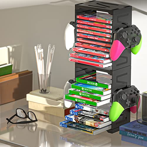 Video Game Storage, Storage Tower for PS5 Games, Storage Stand for Xbox Nintendo Switch Games (for 24 Game Boxes)