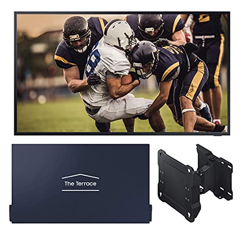 Samsung QN55LST7TA The Terrace 55" Outdoor QLED 4K UHD Smart TV with a Samsung Terrace VG-SDC55G 55" Dark Gray Dust Cover and Samsung Terrace WMN-4070TT Full Motion Wall Mount for 55" TV (2020)