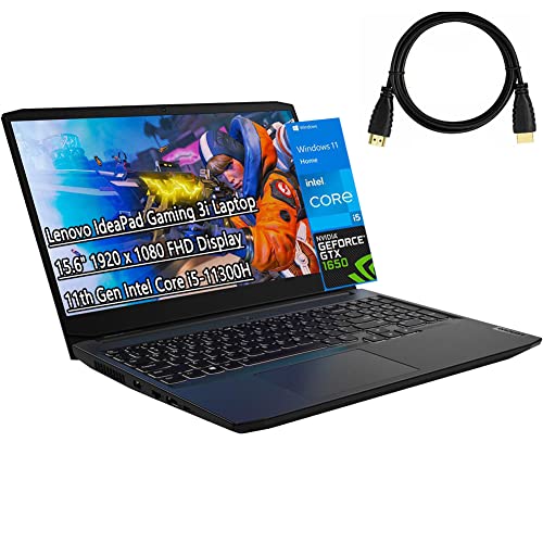 Lenovo IdeaPad Gaming 3i Laptop, 15.6" FHD Display, Intel Core i5-11300H Processor, NVIDIA GeForce GTX 1650，Backlit Keyboard, Webcam, WiFi 6, Win11 Home, with HDMI cable (8GB DDR4 RAM, 256GB PCIe SSD)