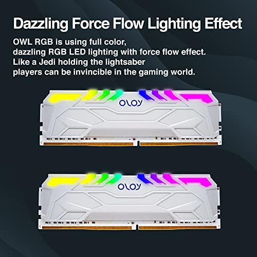 OLOy DDR4 RAM 16GB (2x8GB) White Owl 2666 MHz CL19 1.2V 288-Pin Desktop UDIMM (MD4U0826190BHWDA)