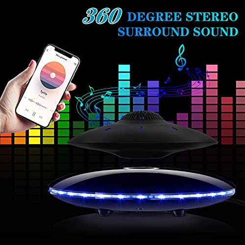 Magnetic Levitating Bluetooth Speaker, RUIXINDA Levitating UFO Speakers with LED Lights Base 360 Degree Rotation,Wireless Floating Speakers for Home Office Decor Cool Tech Gadgets,Creative Gifts