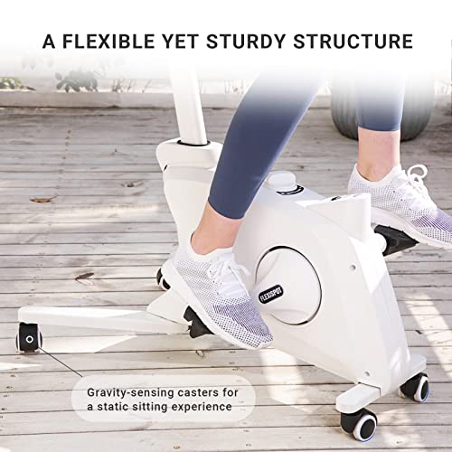 FLEXISPOT Desk Chair Fitness Chair Adjustable Exercise Workstation Cycle Desk Bike for Home and Office, White F1