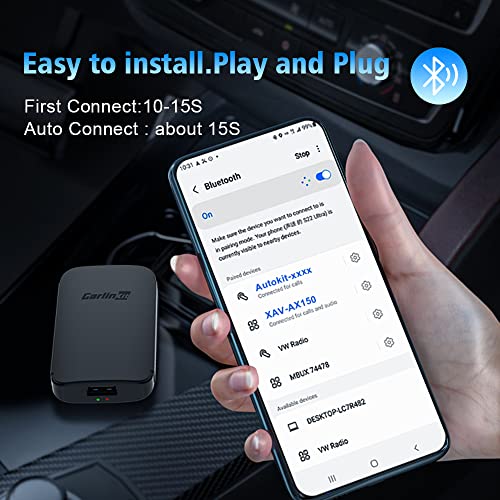 2022 CarlinKit A2A Android Auto Wireless Adapter for OEM Wired Android Auto Cars from 2016, Plug & Play, Wireless Android auto Adapter