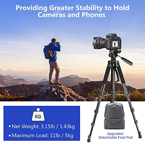 Aureday 74’’ Camera Tripod with Travel Bag,Cell Phone Tripod with Wireless Remote and Phone Holder, Compatible with DSLR Cameras,Cell Phones,Projector,Webcam,Spotting Scopes,Tablet Accessories