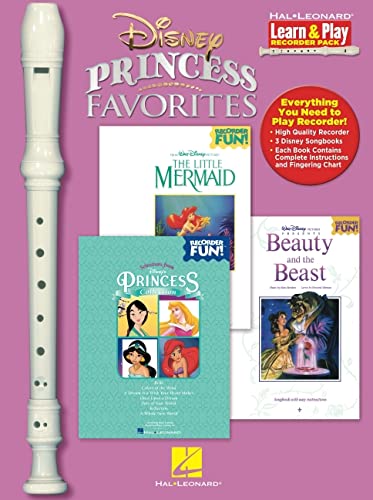 Hal Leonard 102842 Disney Princess Favorites with Little Mermaid/Beauty and The Beast/Princess - Learn And Play Recorder Pack Box