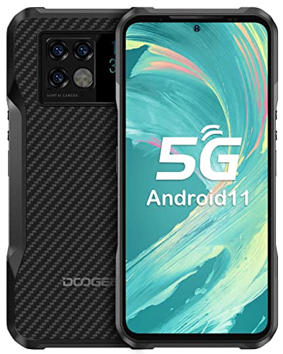 5G Rugged Smartphone Unlocked DOOGEE V20 (2022) 6.43'' AMOLED DotDisplay, 64MP and 20MP Night Vision Camera, 6000mAh, 8GB+256GB Android 11 Unlocked Cell Phone, IP68 Waterproof Rugged Cell Phone, NFC