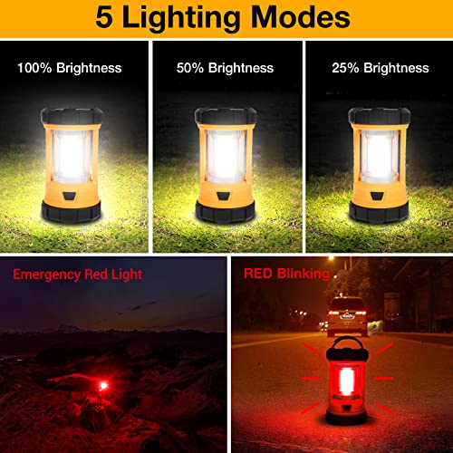 Camping Lantern, 3200LM Bright Camping Lights, 4600mAh Power Bank & Rechargeable LED Lantern, 5 Light Modes Lantern Flashlight for Power Outages/Hurricane/Emergency, CT CAPETRONIX Camping Accessories
