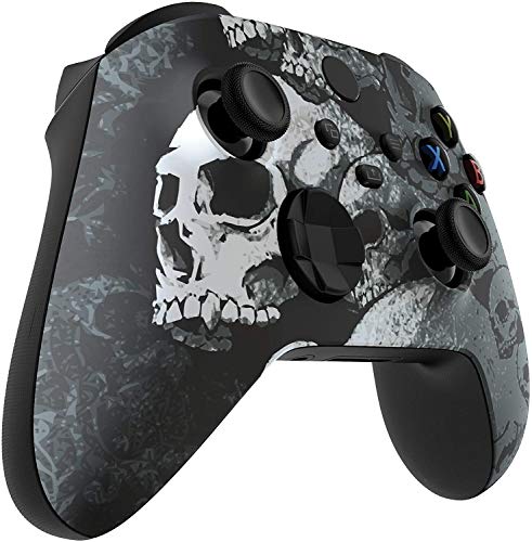 Wireless Controller for Microsoft Xbox Series X/S & Xbox One - Custom Soft Touch Feel - Custom Xbox Series X/S Controller (X/S Black Skullz)