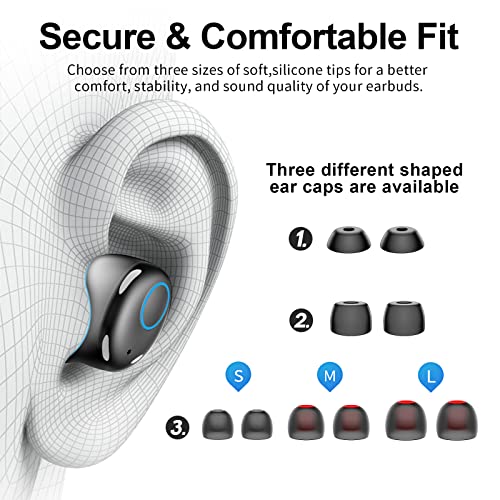 Bluetooth Wireless Earbuds,Kurdene S8 Deep Bass Sound 38H Playtime IPX8 Waterproof Earphones Call Clear with Microphone in-Ear Bluetooth Headphones Comfortable for iPhone, Android