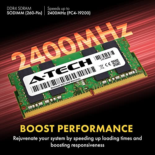 A-Tech 64GB (4x16GB) DDR4 2400 MHz SODIMM PC4-19200 (PC4-2400T) CL17 2Rx8 Non-ECC Laptop RAM Memory Modules