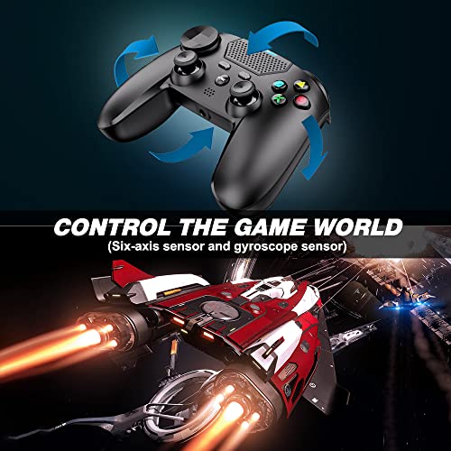 WolfLawS Wireless Controller Compatible with Playstation 4, PS4 Pro/Slim, Gaming Controller, Enhanced Dual Vibrator & 6-Axis Motion Sensor, Bluetooth Controller with Built-in Speaker and Headset Jack