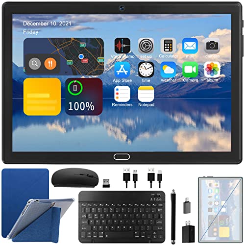 Tablet 10 inch Android 11 4G LTE Tablet PC 2 Sim Slot, 4GB RAM 64GB ROM 128GB Expandable, Google Certified Octa-Core Tablet with Keyboard Pen Case 13+5MP Camera,Phone Call,Bluetooth WiFi GPS Video