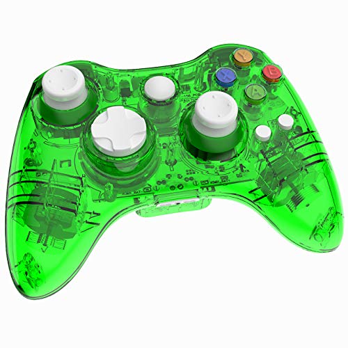 Wireless Controller Compatible with 360 Double Motor Vibration Wireless Gamepad Gaming Joypad, Green - PAWHITS