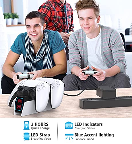 PS5 Controller Charger Station, PS5 Charging Station with Fast Charging AC Adapter 5V/3A, Playstation 5 Dual Controller Charging Stand, OIVO Docking Station Replacement for DualSense Charging Station