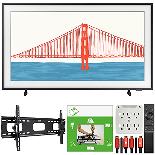 Samsung QN55LS03AA 55 Inch The Frame QLED 4K Smart TV Bundle with TaskRabbit Installation Services + Deco Gear Wall Mount + HDMI Cables + Surge Adapter