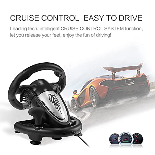 Xbox Steering Wheel - PXN V3II 180° Gaming Racing Wheel Driving Wheel, with Linear Pedals and Racing Paddles for Xbox Series X|S, PC, PS4, Xbox One, Nintendo Switch - Black