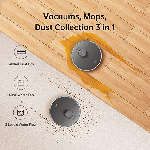 Dreametech Z10 Pro Robot Vacuum, Robot Vacuum Self Emptying for up to 65 Days, 4000 Pa Suction Power & Smart Mapping, Wi-Fi Connected, Robot Vacuum and Mop Combo Compatible with Alexa