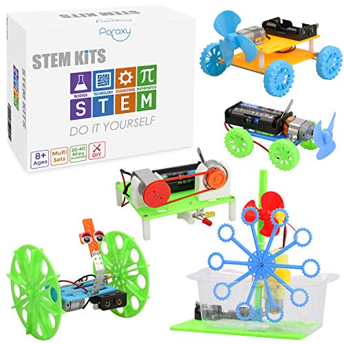 5 Set STEM Kit, Boy Toys Age 8-10 Years Old, DC Motor Model Car Kit, STEM Projects for Kids Ages 8-12, Electric Building Engineering Science Experiment Kit, Gift for Boys and Girls Ages 8 9 10 11 12