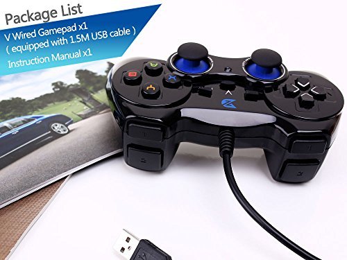 ZD-V+ USB Wired Gaming Controller Gamepad For PC/Laptop Computer(Windows XP/7/8/10/11) & PS3 & Android & Steam - [Black]