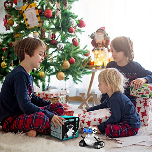 Robot Toys, Rechargeable RC Robots for Boys, RC Robot Toys for Kids, Kids Toys with Music and LED Eyes, 3+ Years Old Boys/Girls Toys (White) 1