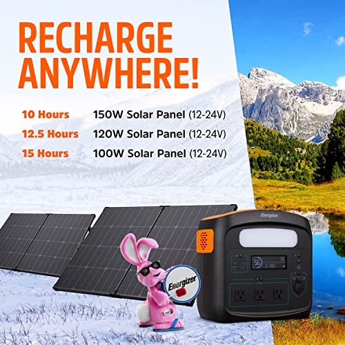 Energizer 960W MAX Portable Power Station, LiFePO4, Solar Generator, 110V/700W Pure Sine Wave AC Outlet, USB-C PD 100W, LED, Perfect for Outdoor Use, Home Emergency, Power Outages, RV, Camping, CPAP