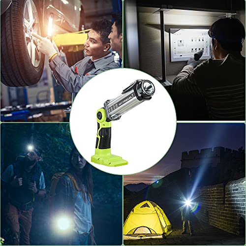 for Ryobi 18V Light Cordless Powered LED Spotlight YEX-BUR 25W 2000LM LED Work Light for Ryobi 18v ONE + Li-ion NiCd NiMh Batteries Portable Handheld Flashlight Floodlights Camping Light with Hook