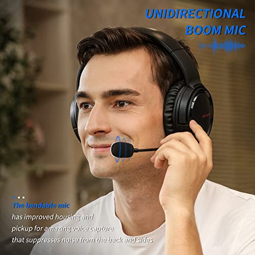 BINNUNE 2.4G/Bluetooth Wireless Gaming Headset with Microphone for PS4 PS5 Playstation 4 5, 48 Hours Playtime, PC USB Gamer Headphones with Mic for Laptop Computer