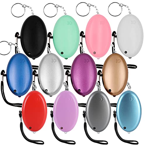 Safe Sound Personal Alarm, 12 Packs 140DB Personal Security Alarm Keychain with LED Lights, Emergency Safety Alarm for Women, Men, Children, Elderly