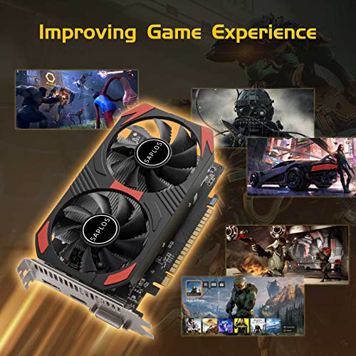 SAPLOS GTX 1050 Ti Gaming Graphics Card, 4GB, 128 Bit, GDDR5, DisplayPort HDMI DVI, Computer GPU, PC Video Cards, Dual Air Cooling, PCI Express x16 3.0, DirectX 12, 8K Displays Support