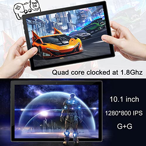 2 in 1 Tablet 10 Inch, Android 11 Tablet with Keyboard, 6GB RAM 64GB ROM 256GB Expandable WiFi Tablets, Quad-Core Processor Tablet Computer, HD Touchscreen Tableta, GMS Certified Tablet PC