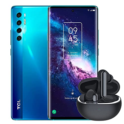 TCL 20 Pro 5G Unlocked Android Smartphone, 6GB+256GB, 4500mAh, Marine Blue & TCL MOVEAUDIO S600 True Wireless Earbuds, 32Hrs Playtime, Water Resistance,Black