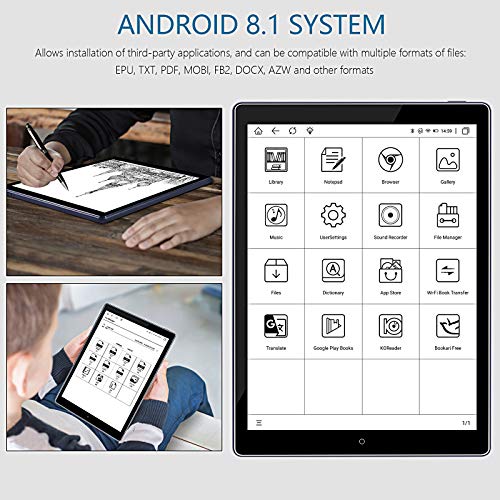 Taotuo 10.1 E-Ink Tablet ePaper Paperwhite Reader with Adjustable Front Light,Android 8.1, 64GB Digital Paper Notepad,Support WiFi Bluetooth OTG (Blue)
