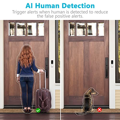 LaView Home Security System,Wireless Security Caemra + Video Doorbell Bundle Long Battery Life,AI Human Detection,Clear Night Vision,IP66 Weatherproof,Compatible with Alexa