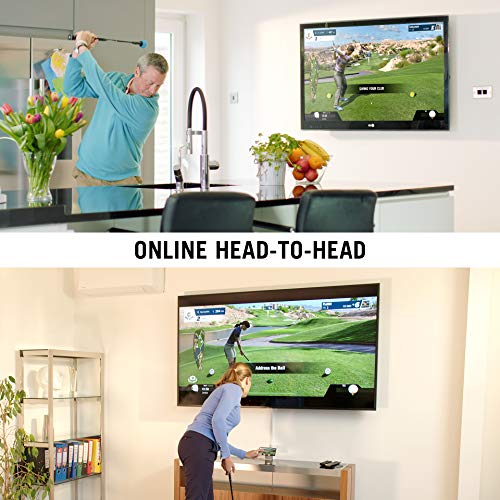 PHIGOLF Home Golf Simulator with Weighted Swing Stick, Indoor & Outdoor Use, Swing Trainer with Motion Sensor & 3D Swing Analysis, Supports Android and iOS Devices, Compatible with WGT & E6 Connect