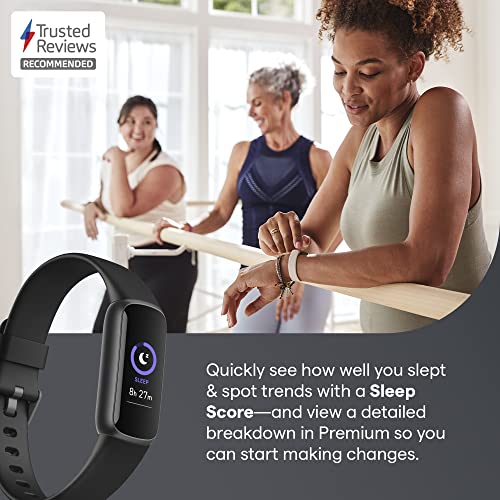 Fitbit Luxe Fitness and Wellness Tracker with Stress Management, Sleep Tracking and 24/7 Heart Rate, Black/Graphite, One Size (S & L Bands Included)