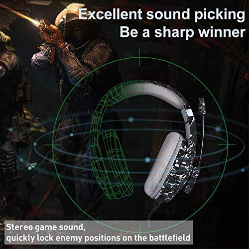 Gaming Headset for PS4, Xbox One Headset Gaming Headphones Stereo 7.1 Surround Sound, Noise Canceling Mic, Soft Memory Earmuffs Over Ear Headphones for PC, Laptop, PS4, PS5, Xbox One