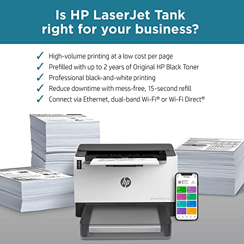 HP Laserjet Tank 2504dw Wireless Black & White Printer Prefilled with Up to 2 Years of Original HP Toner (2R7F4A)