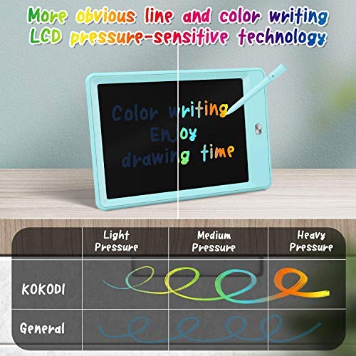 KOKODI LCD Writing Tablet, 10 Inch Colorful Toddler Doodle Board Drawing Tablet, Erasable Reusable Electronic Drawing Pads, Educational and Learning Toy for 3-6 Years Old Boy and Girls