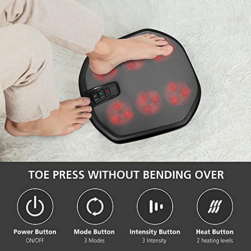 Comfier Shiatsu Foot Massager Machine,Kneading Foot and Back Massager with Heat,Heated Foot Warmer,Feet Massager for Pain Relief,Plantar Fasciitis,Fit All Foot Size,Gifts for Dad/Mom