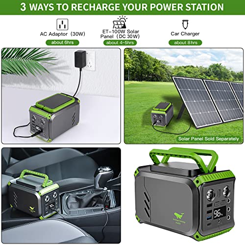 200W Portable Power Station 150Wh/40000mAh Solar Generator Lithium Battery Power 110V AC (Peak 400W), DC, USB QC3.0, LED Flashlights Laptop Power Bank for CPAP Home Camping Trip Hunting Emergency