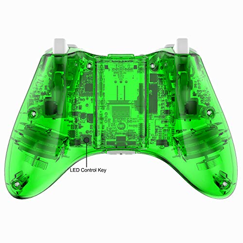 Wireless Controller Compatible with 360 Double Motor Vibration Wireless Gamepad Gaming Joypad, Green - PAWHITS