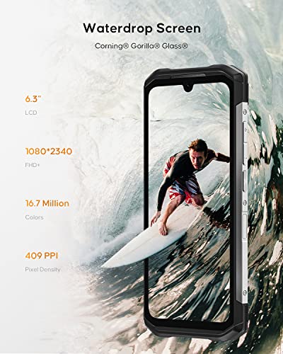 DOOGEE S98 Smartphone, 6.3'' FHD+ Waterdrop Display Rugged Phone, 8GB+256GB Android 12 Cell Phone, 64MP and 20MP Night Vision Camera, Smart Rear Display, IP68 Waterproof Rugged Cell Phone, NFC