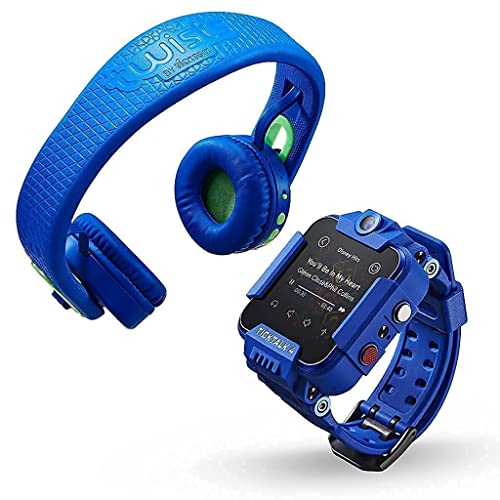 Blue TickTalk 4 Kids Smartwatch with Blue Twists Headphones Bundle (Red Pocket on at&T's Network)