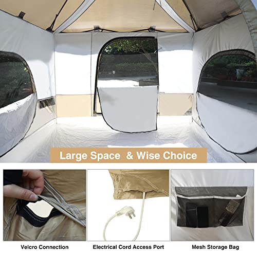 REDCAMP Camping Cube Tent Converts 10' x 10' Pop Up Canopy, Square Tent with Full Floor (Canopy/SHELTER NOT Included)