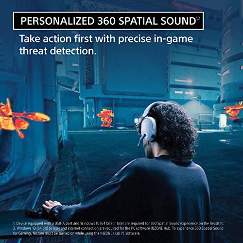 Sony-INZONE H3 Wired Gaming Headset, Over-ear Headphones with 360 Spatial Sound, MDR-G300