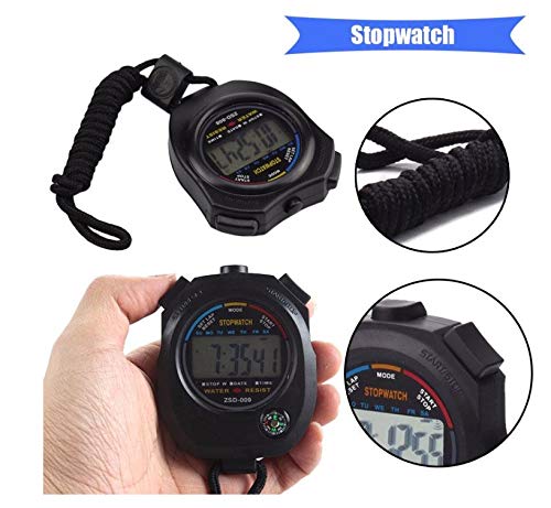 2 Pack Multi-Function Electronic Digital Sport Stopwatch Timer, Large Display with Date Time and Alarm Function,Suitable for Sports Coaches Fitness Coaches and Referees